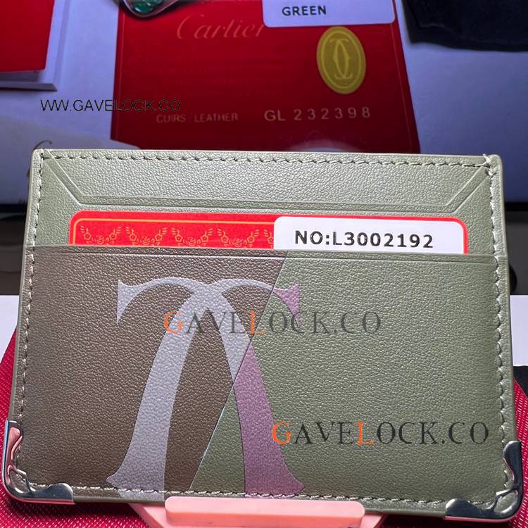 High-quality Cartier Credit Card Holder Kahki Leather